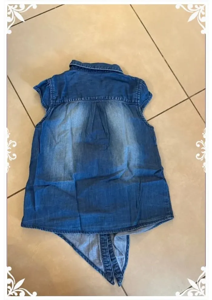 👗 Chemise sans manches fille 10 ans - okaidi en jean effet délavé - photo numéro 5