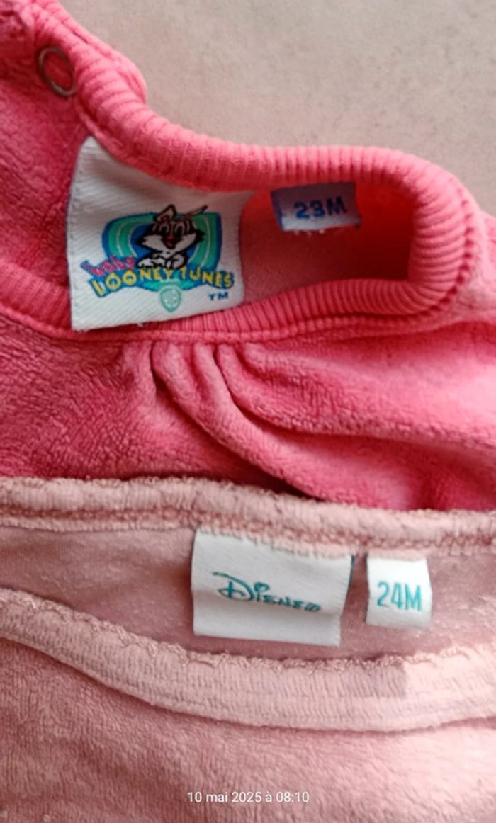 2 hauts de pyjamas velours - 24 mois - photo numéro 6