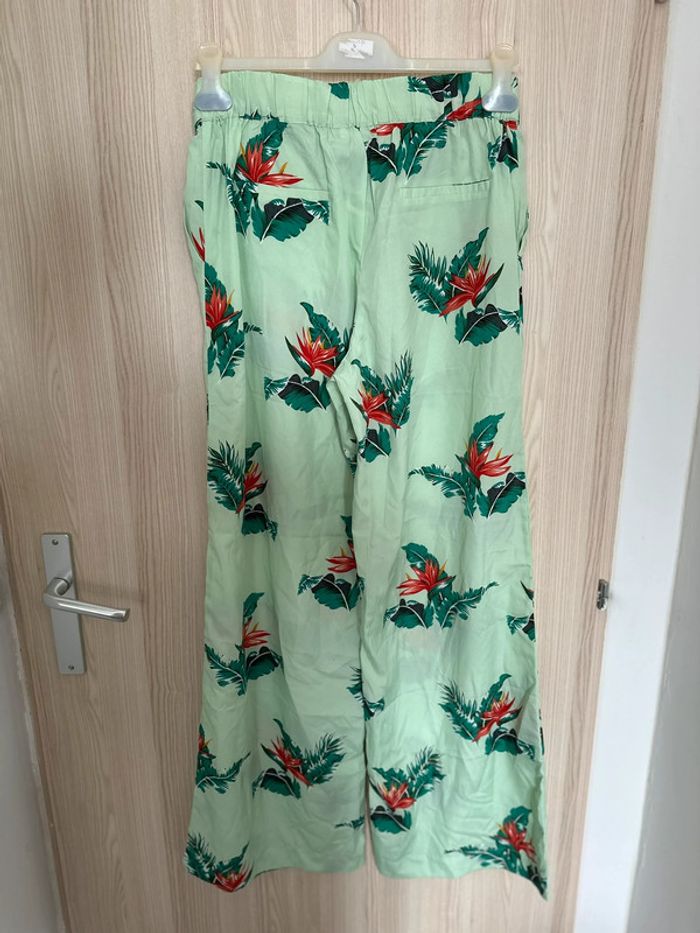 Pantalon taille haute jambes larges vert d’eau taille M Mango - photo numéro 5