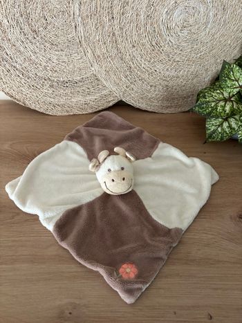 Doudou plat vache daisy marron écru jollybaby