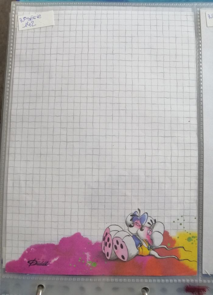 Lot(2)a personnaliser feuille diddl A5 rare