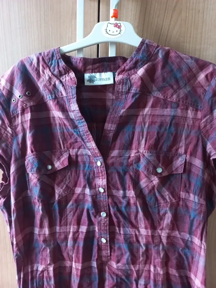 Robe chemise Kiabi woman bordeaux 42 - photo numéro 2