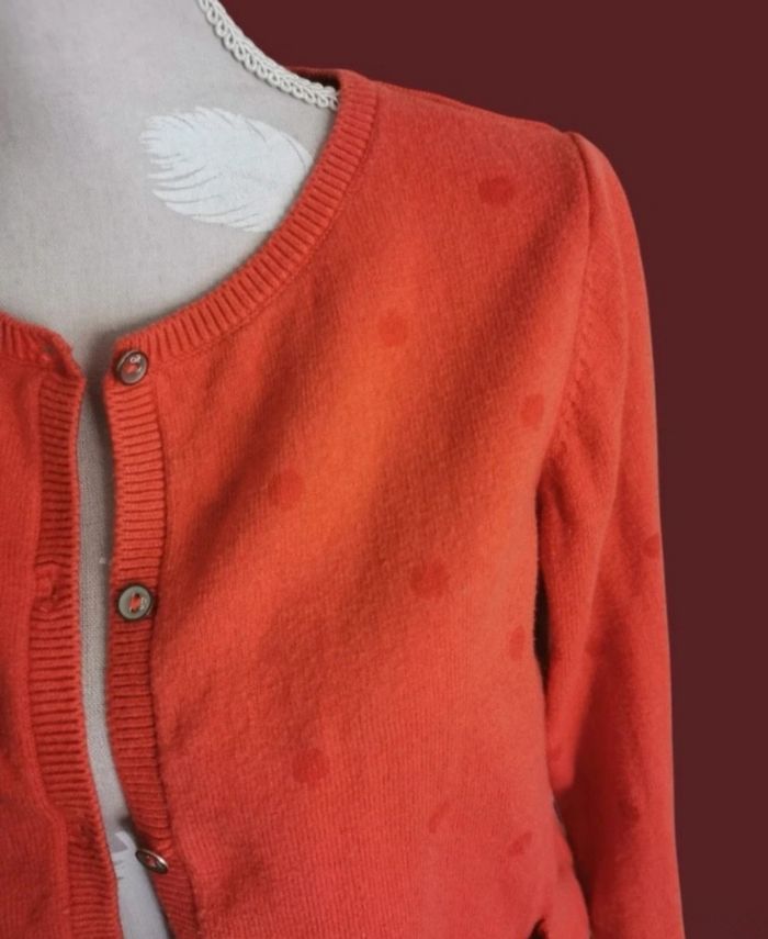 Gilet corail à pois Okaidi 12 ans - photo numéro 2