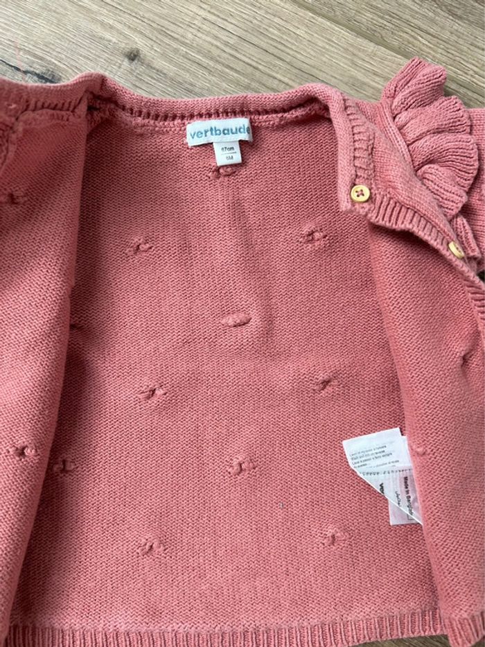 Pull/Gilet vieux rose Vertbaudet - photo numéro 3