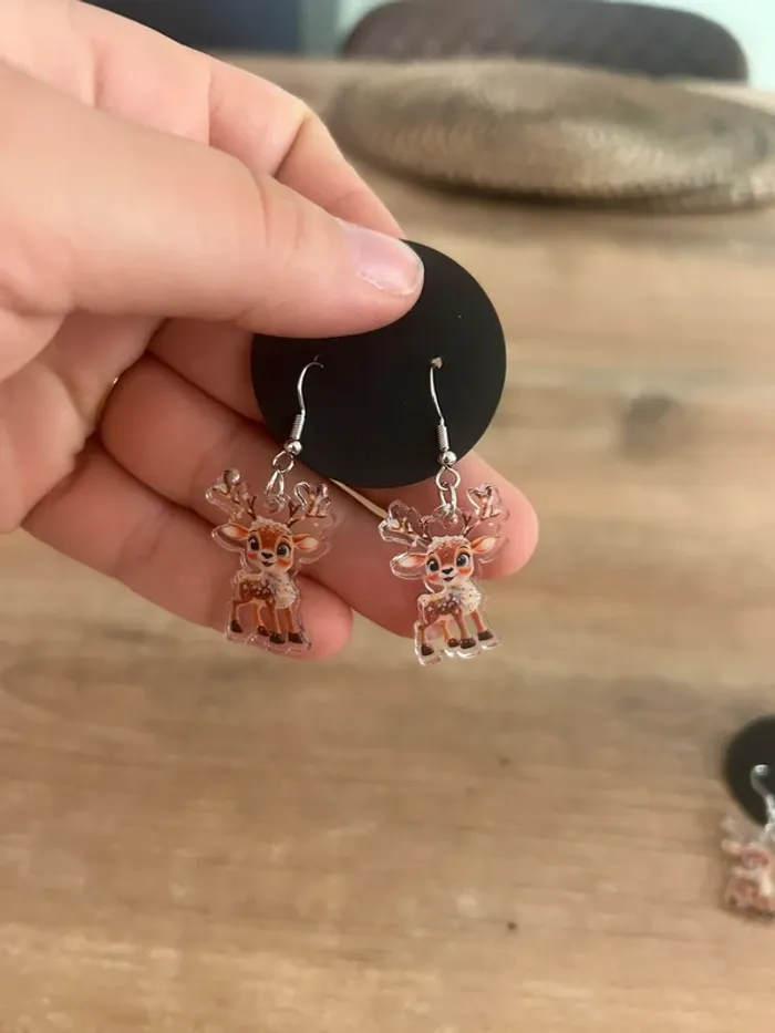 Jolie boucles d’oreilles Rennes de Noël neuve - photo numéro 2