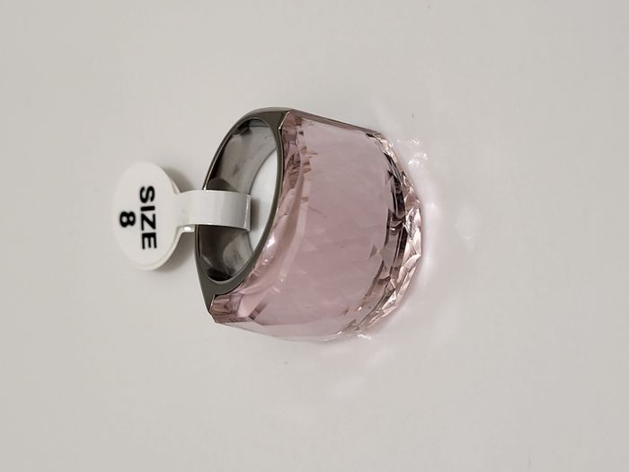 Bague acier inoxydable cristal rose taille 8 - photo numéro 1