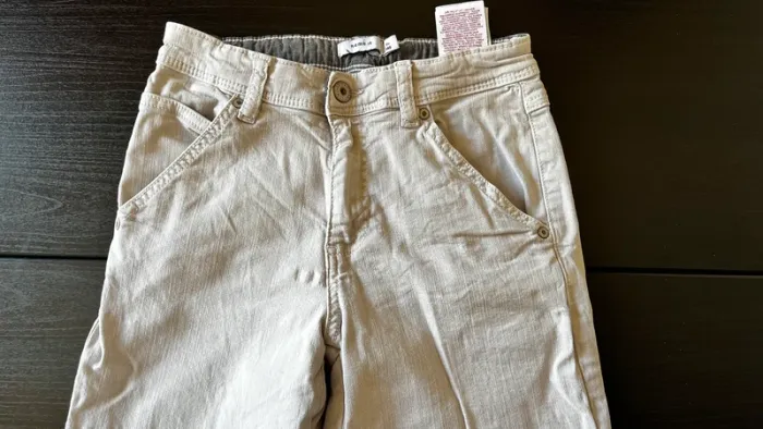 Jeans gris clair crème 11 ans - photo numéro 2