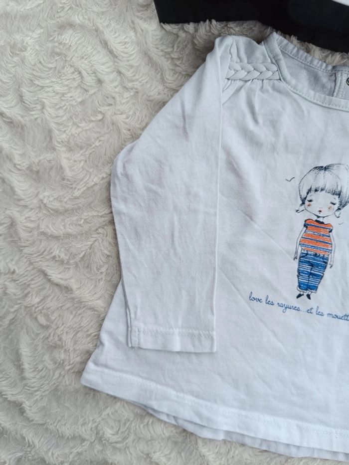 Ensemble (tee shirt manches longues+pantalon) Fille 6 mois Tao - photo numéro 4