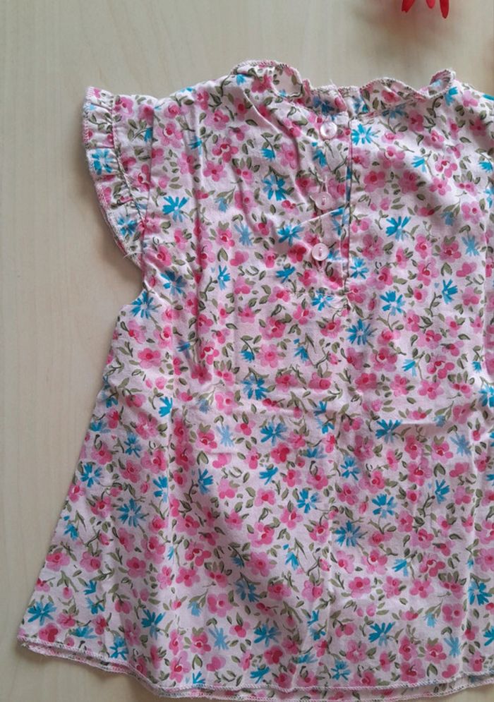 Blouse rose fleurie 12 mois - photo numéro 4