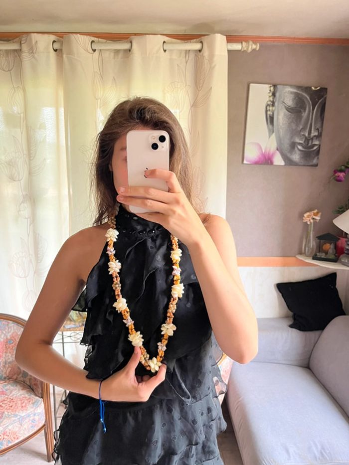 Collier sautoir coquette coquillage Ibiza Summer bohème vintage exotique - photo numéro 3