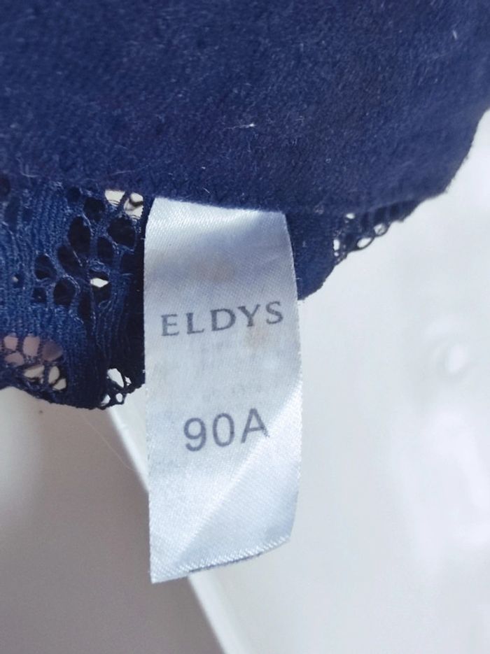 Soutien-gorge bustier bleu marine dentelle nœud/ Eldys - 90A - photo numéro 5