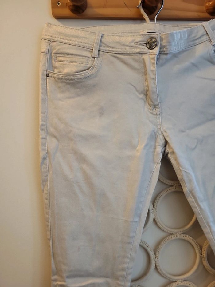 Pantalon crème brillant - photo numéro 3