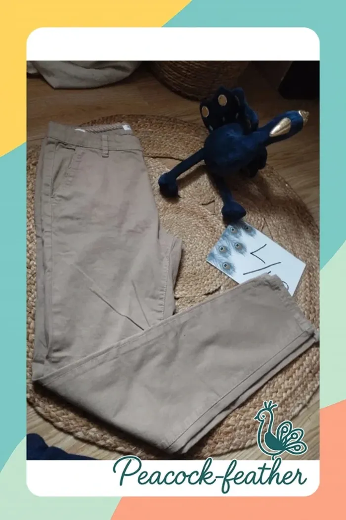 Pantalon Chino beige bonobo 40 - photo numéro 7