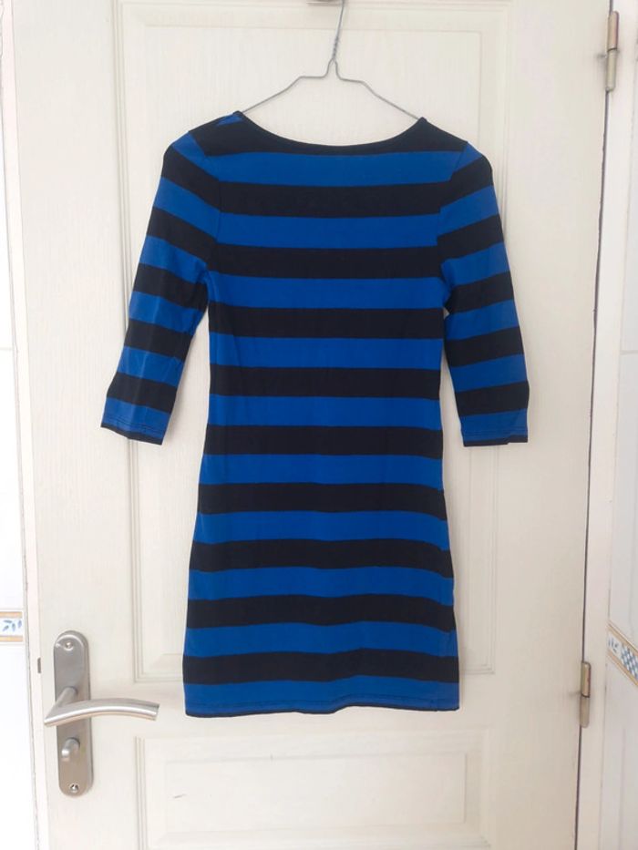 Jolie tunique rayer bleu et noir manche 3/4 h&m 12 ans - photo numéro 3