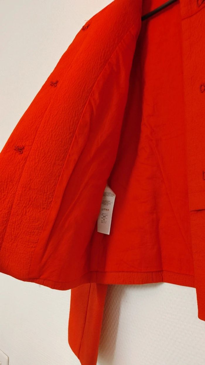 Veste blazer en tissu jacquard de la marque comptoir des cotonniers taille 36 orange - photo numéro 7