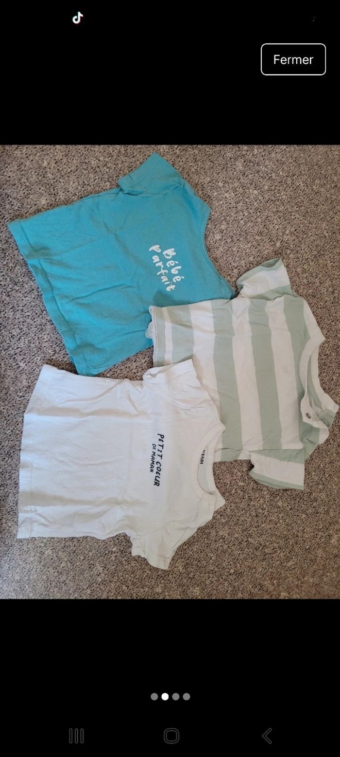 Lot t-shirt courtes manches 3mois - photo numéro 4