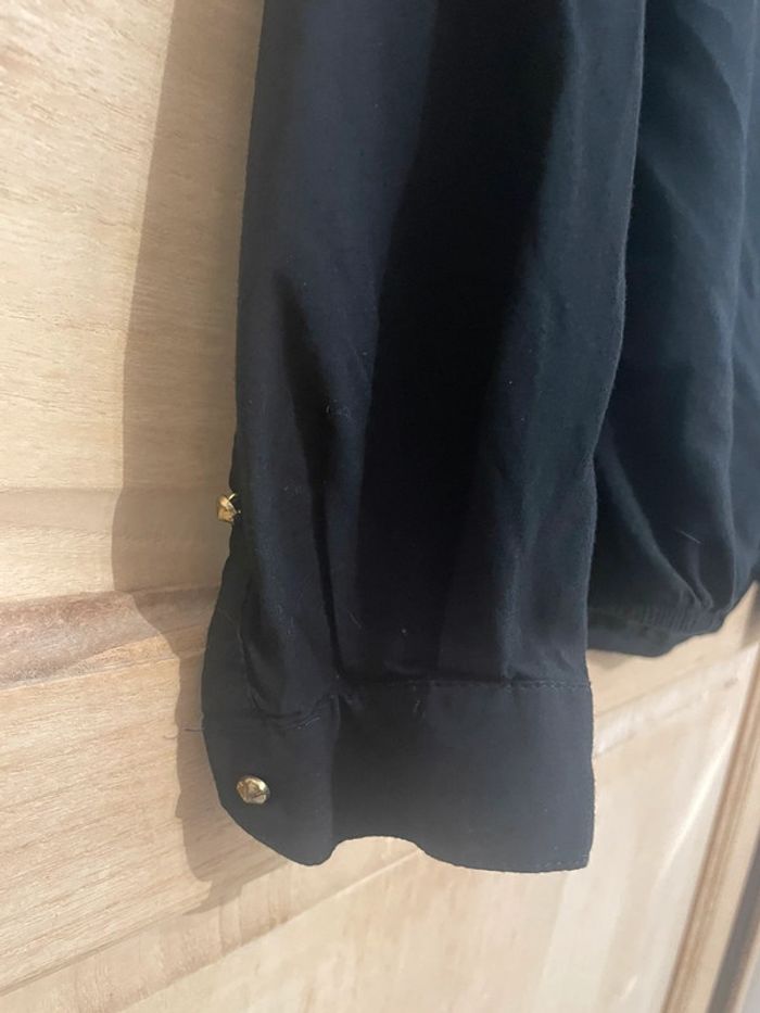 Blouse noire uni manches longues dentelle taille S - photo numéro 3