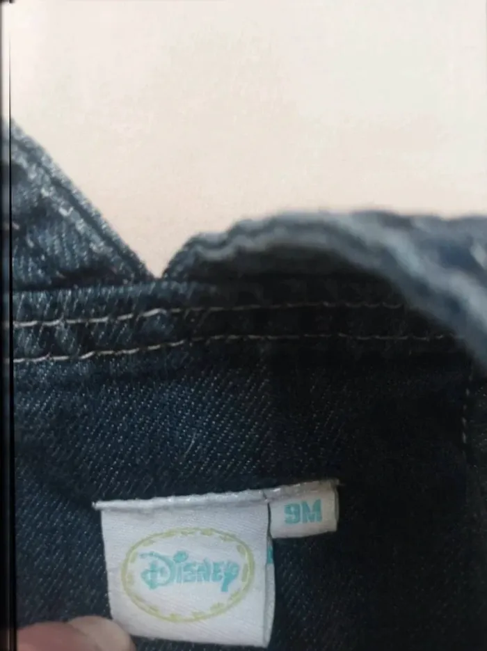 Salopette short en jean brut Disney fille 9 mois - photo numéro 4