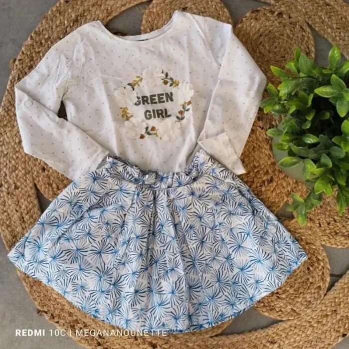 🌸 Ensemble Okaïdi fille – Taille 4 ans / 104 cm 💙🤍 - photo numéro 3