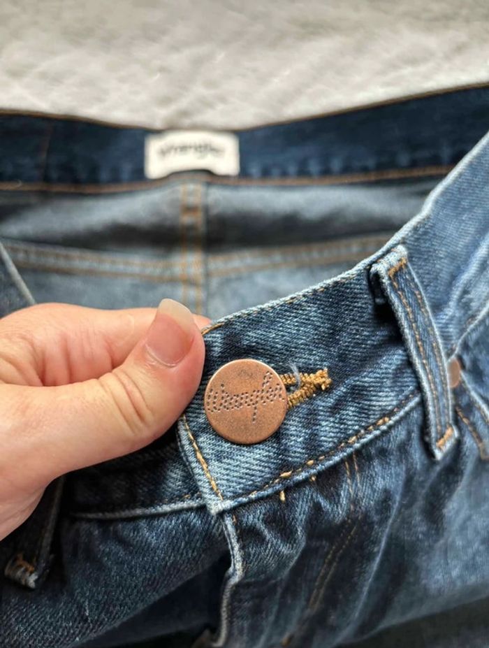 Jean Wrangler Larston bleu foncé délavé coupe slim tapered homme taille W28 38 M L32 - photo numéro 7