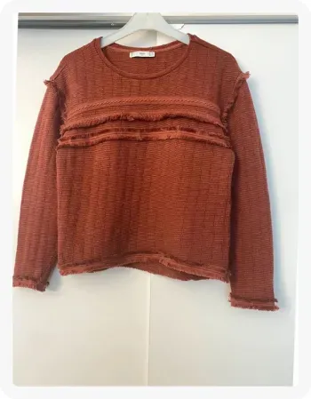 Pull rouille à franges Mango