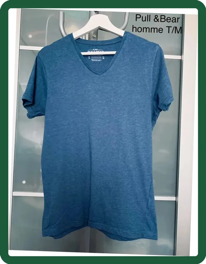 T-shirt homme col V Pull & Bear T/m