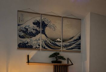 Toile japonaise «  la grande vague de kaganawa  » 