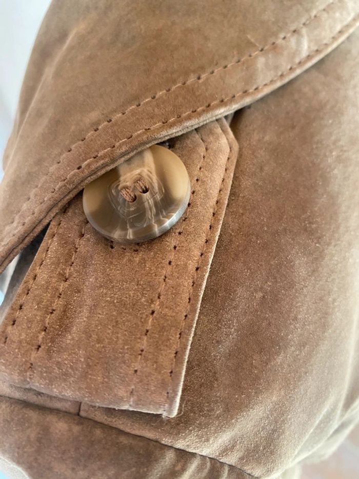 Trench en cuir nubuck Camaïeu - photo numéro 6