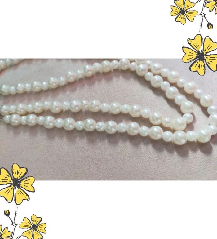 Collier vintage perles blanches effet nacré – Années 80/90 - photo numéro 9