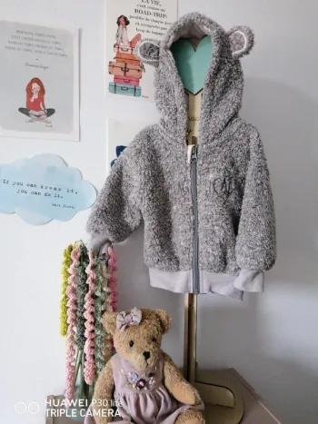 Veste polaire Lupilu fille – 6-9 mois / 68 cm – Gris