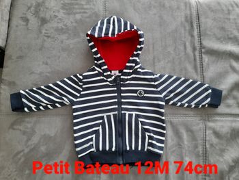Gilet Sweat zippé Petit Bateau 12M