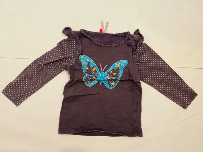 Lot 3 t-shirts manches longues fille 24 mois - photo numéro 3