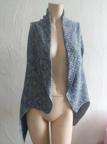 Gilet long gris Taille S