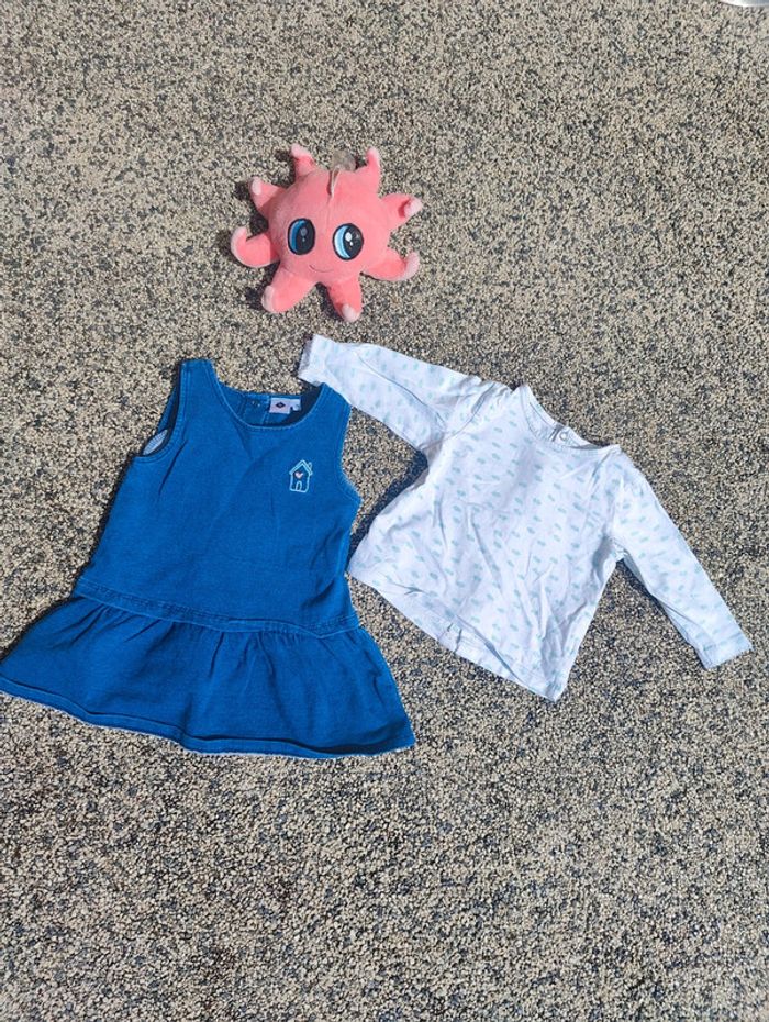 Ensemble robe jeans grain de blé 6 mois