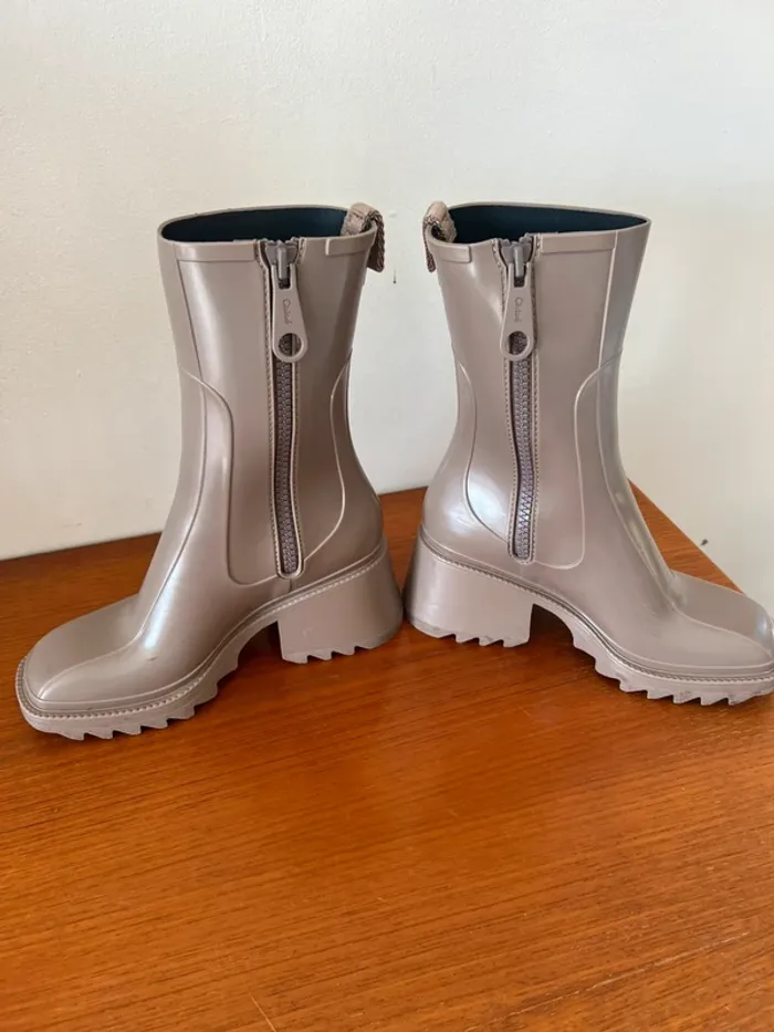 Boots Chloé - Betty beige T.38 - photo numéro 12