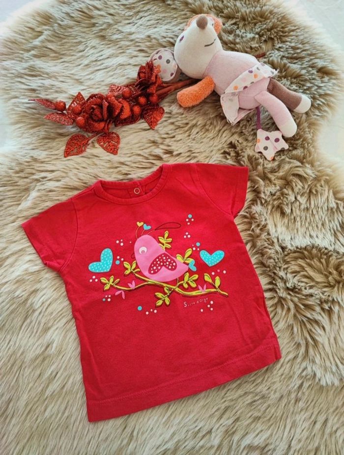 T-shirt  fushia sucre d'orge  6 mois