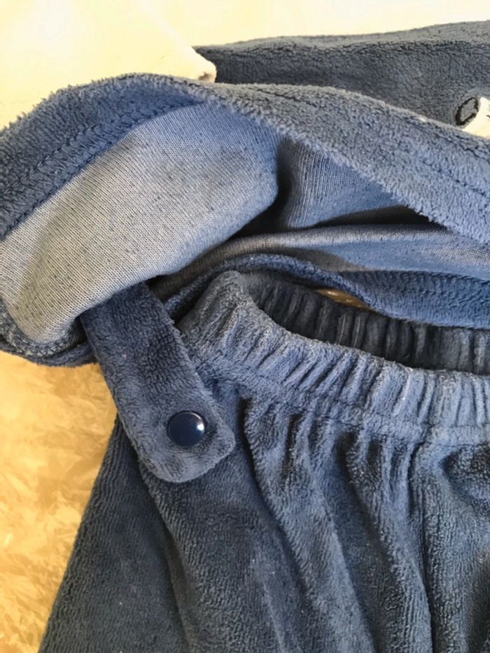 Pyjama velours deux pieces avec pieds voiture course - photo numéro 2