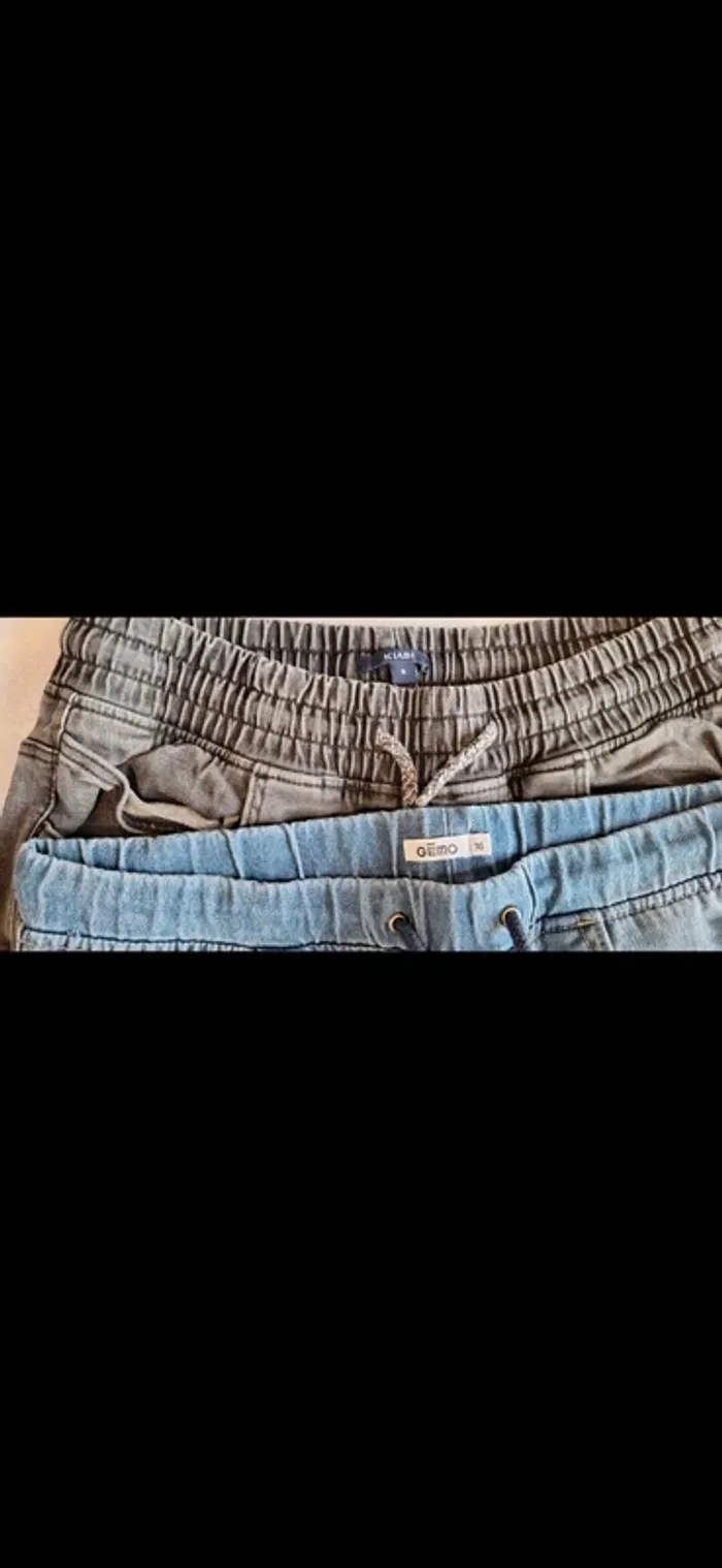 Pantalon jeans noir et bleue  (ado) - photo numéro 2