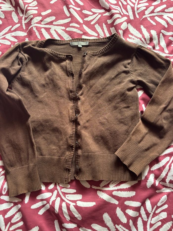 Gilet pour fille marron - photo numéro 2