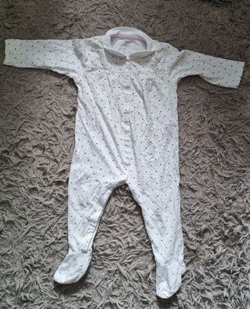 Grenouillère blanc à motifs 12mois