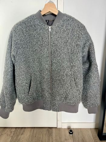 Manteau H&M gris bouclettes