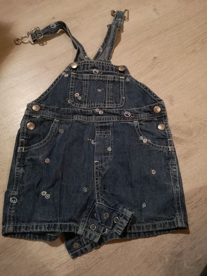 Salopette  jean  à fleur
