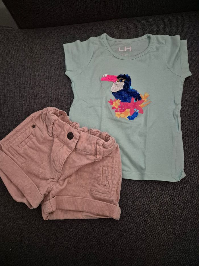 Short + tee shirt 3ans