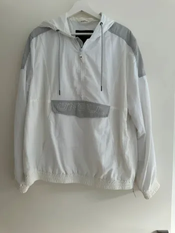 Veste coupe-vent O’Neill L – vintage, Style streetwear blanc & gris, état top
