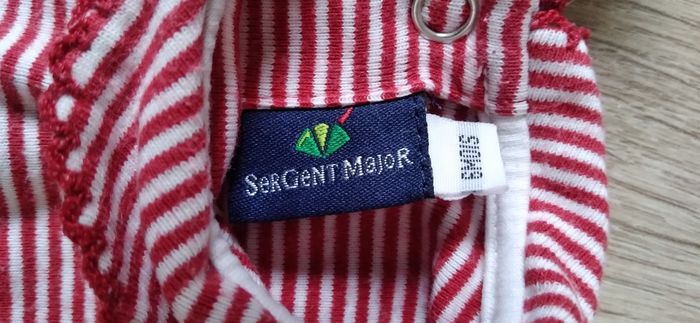 Marinière rouge et blanche col 6 mois - photo numéro 2