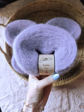 4 grosses pelotes alpaga lilas clair