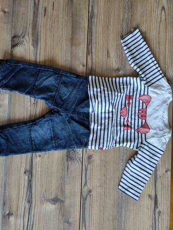 Ensemble maillot manches longues pantalon jean