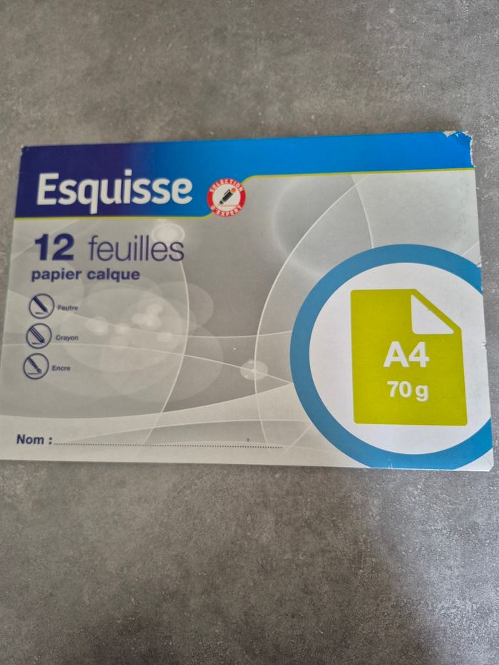 Papier calque esquisse