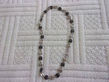 collier noir/argenté 53 cm