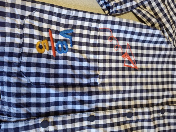 Jolie blouse/tablier d'écolier/de peinture mixte 2/3 ans DPAM comme neuve - photo numéro 3